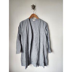 Eileen Fisher blue cotton blend open cardigan S